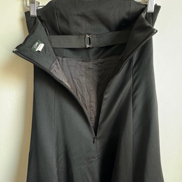 JCREW | BLACK STRAPLESS WOOL MIDI DRESS SIZE 8 CLASSIC WEDDING GALA QUIET LUXE - Picture 8 of 11